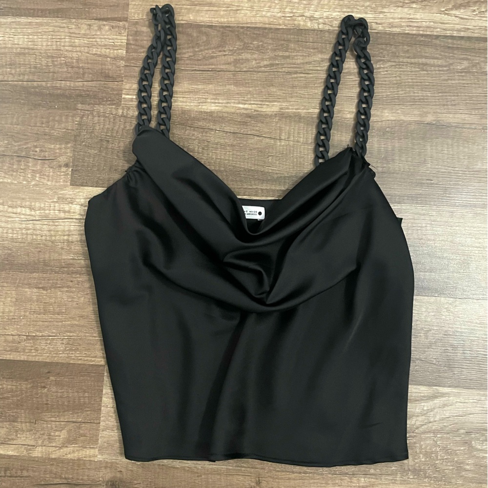 Black cowl neck blouse